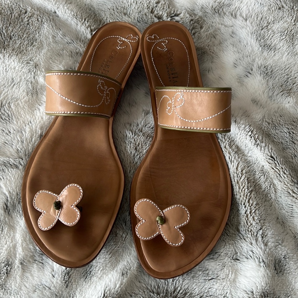 Cole Haan resort leather sandal with butterfly toe thong